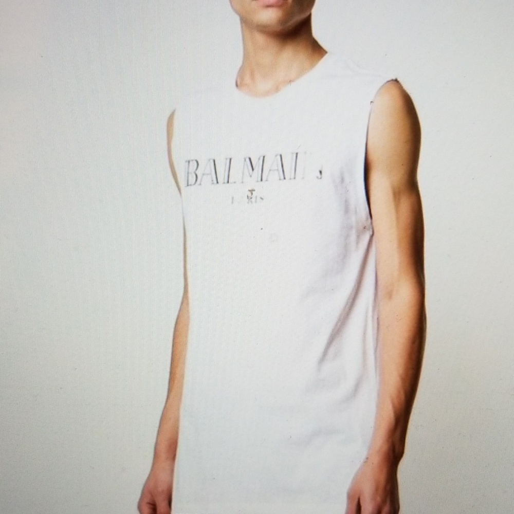 White sleeveless top